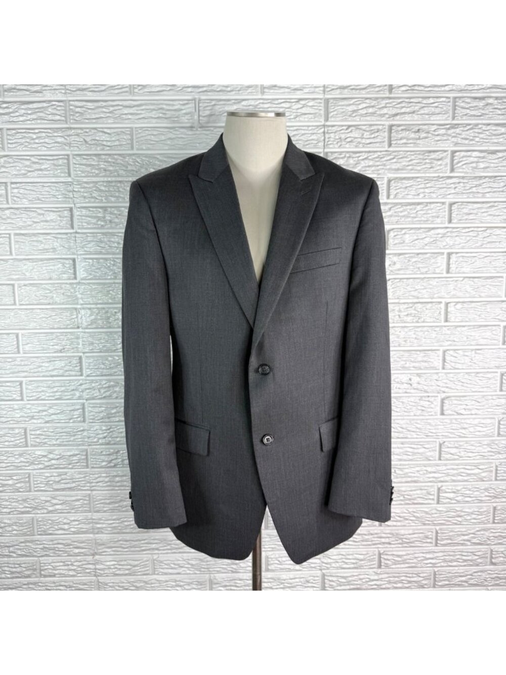 Alfani Mens Grey Single Breasted Suit Jacket Sport Coat Macy’s Two Button Sz 42R
